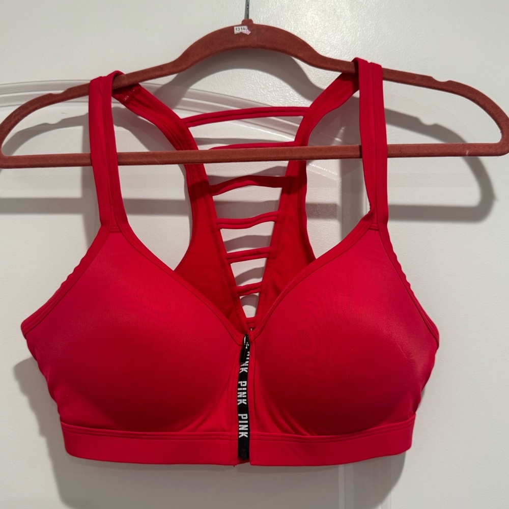 PINK Victoria's Secret Ultimate Push Up Red Sports Bra